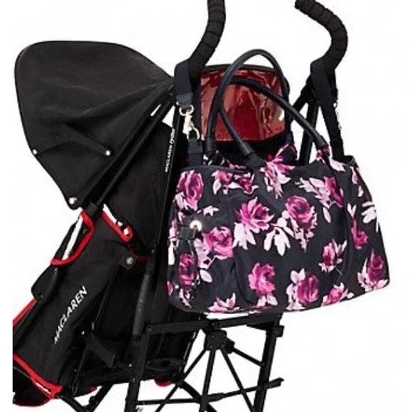 Kate Spade Classic Purple Floral Nylon Stevie Baby Bag NWT